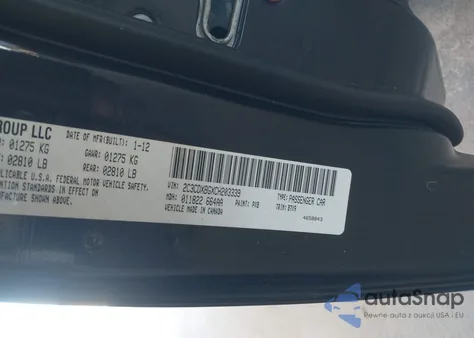 2012 Dodge Charger Se из США, поврежденный, VIN 2C3CDXBGXCH203339